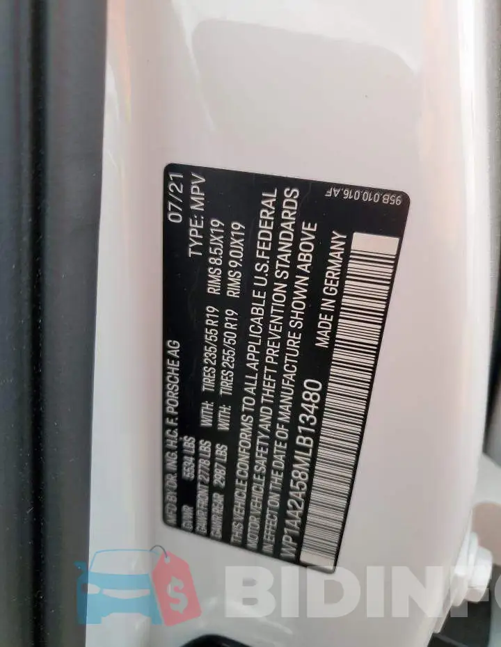 WP1AA2A58MLB13480 Photo# 10