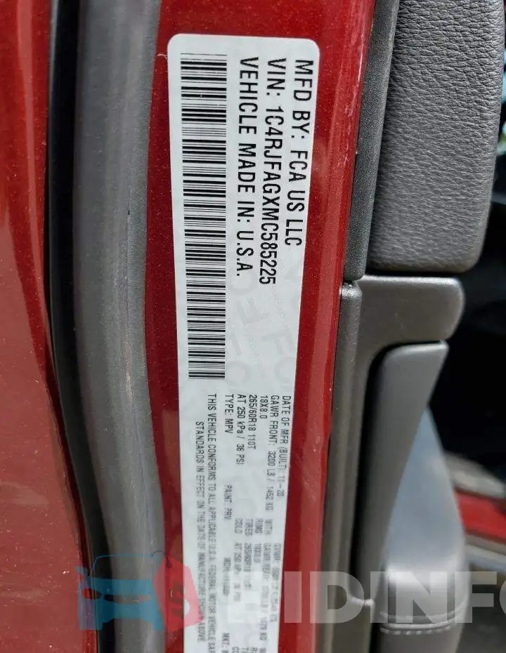 1C4RJFAGXMC585225 Photo# 10