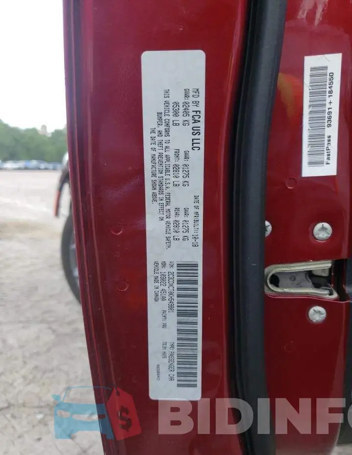 2C3CDXCT0KH549801 Photo# 10