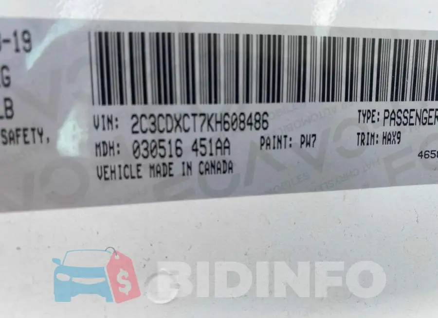 2C3CDXCT7KH608486 Photo# 10