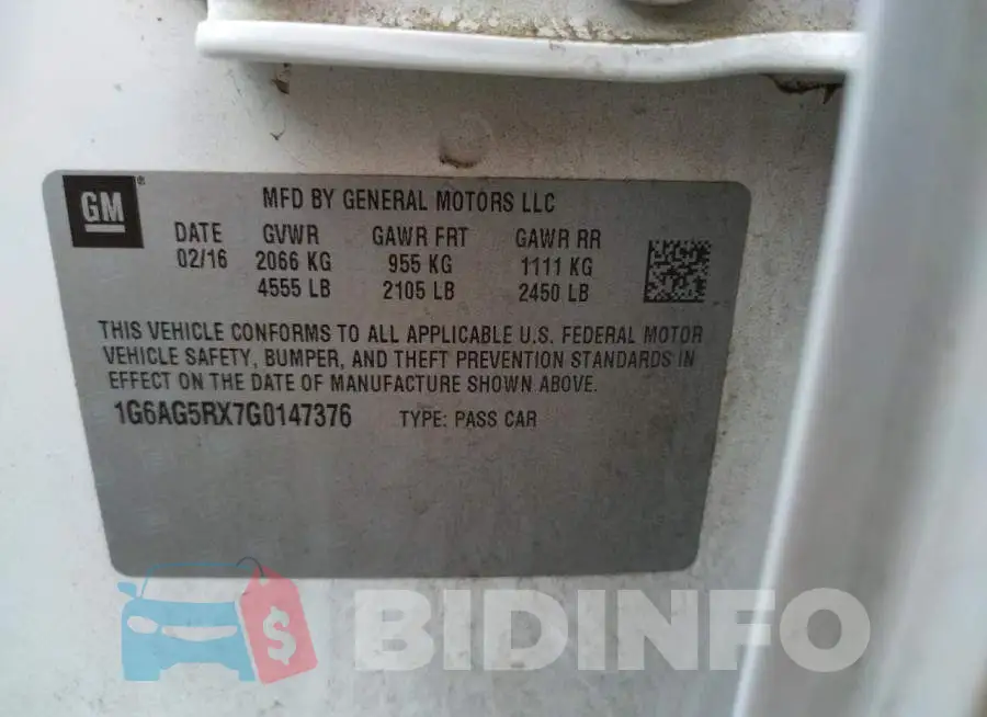 1G6AG5RX7G0147376 Photo# 10