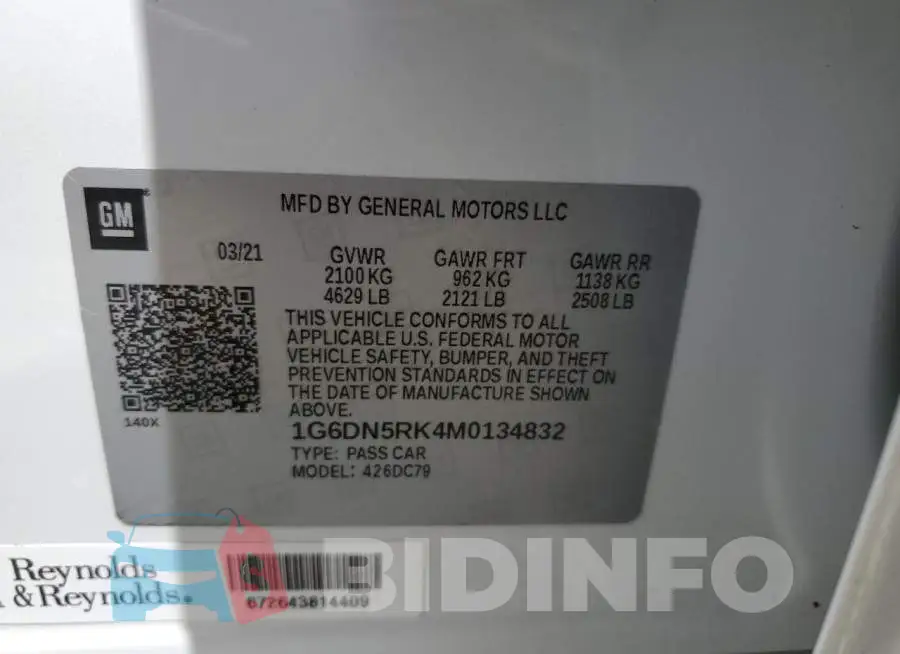 1G6DN5RK4M0134832 Photo# 10