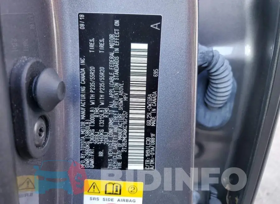 2T2BZMCA6KC167557 Photo# 10