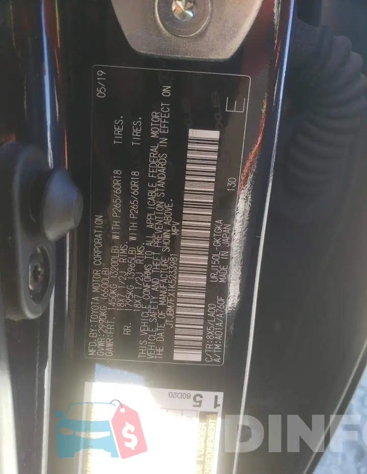 JTJBM7FX1K5233981 Photo# 10