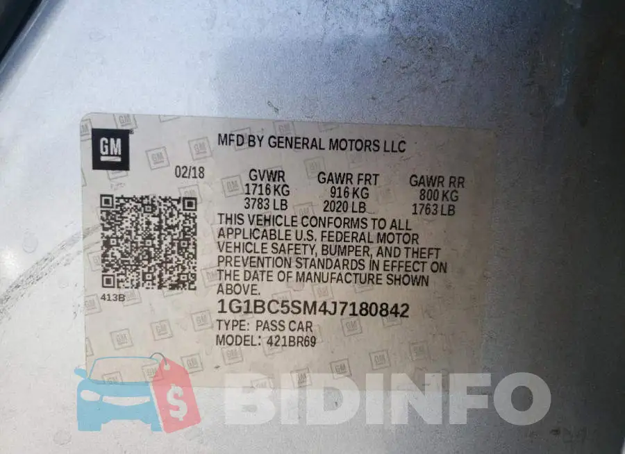 1G1BC5SM4J7180842 Photo# 10