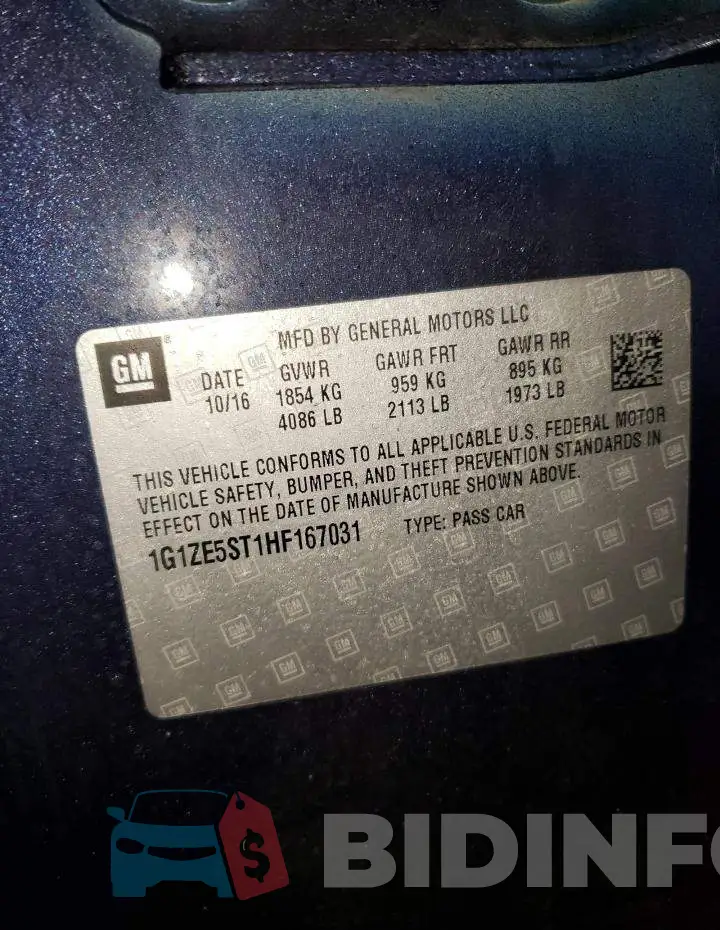1G1ZE5ST1HF167031 Photo# 10
