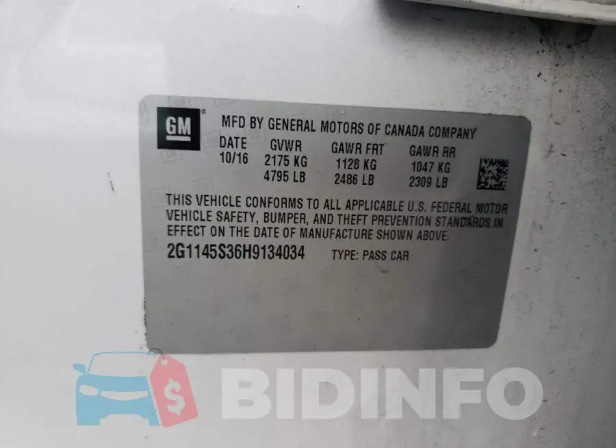 2G1145S36H9134034 Photo# 10
