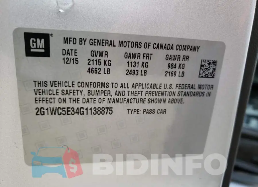 2G1WC5E34G1138875 Photo# 10
