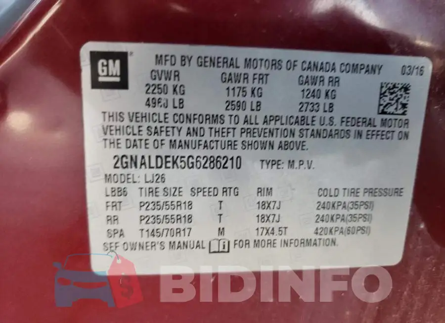 2GNALDEK5G6286210 Photo# 10
