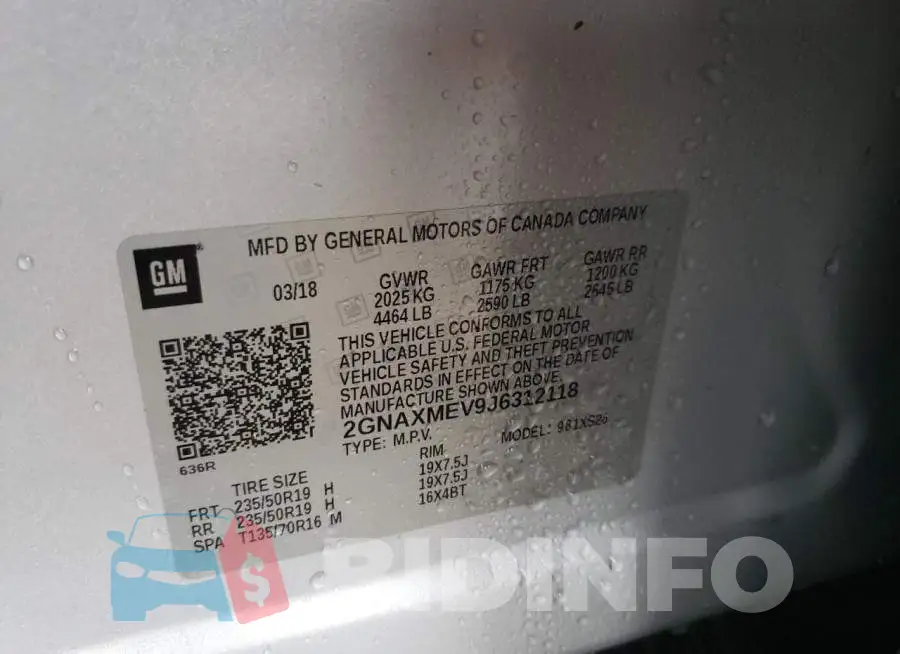 2GNAXMEV9J6312118 Photo# 10