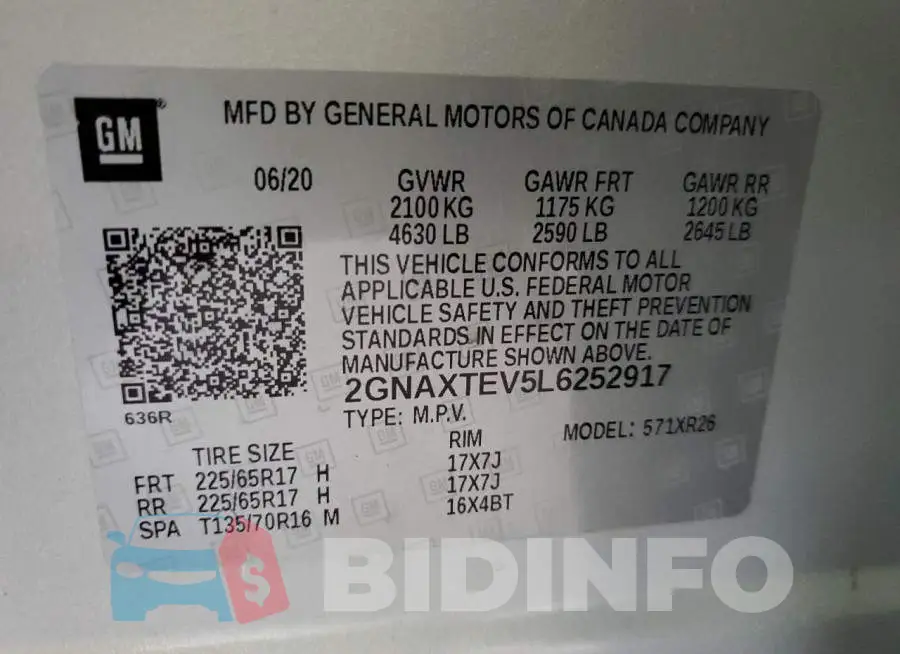 2GNAXTEV5L6252917 Photo# 10