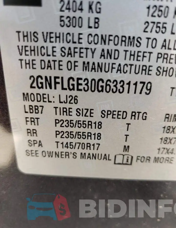 2GNFLGE30G6331179 Photo# 10