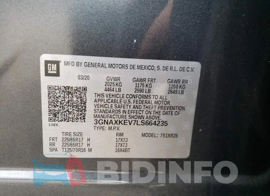 3GNAXKEV7LS664235 Photo# 10