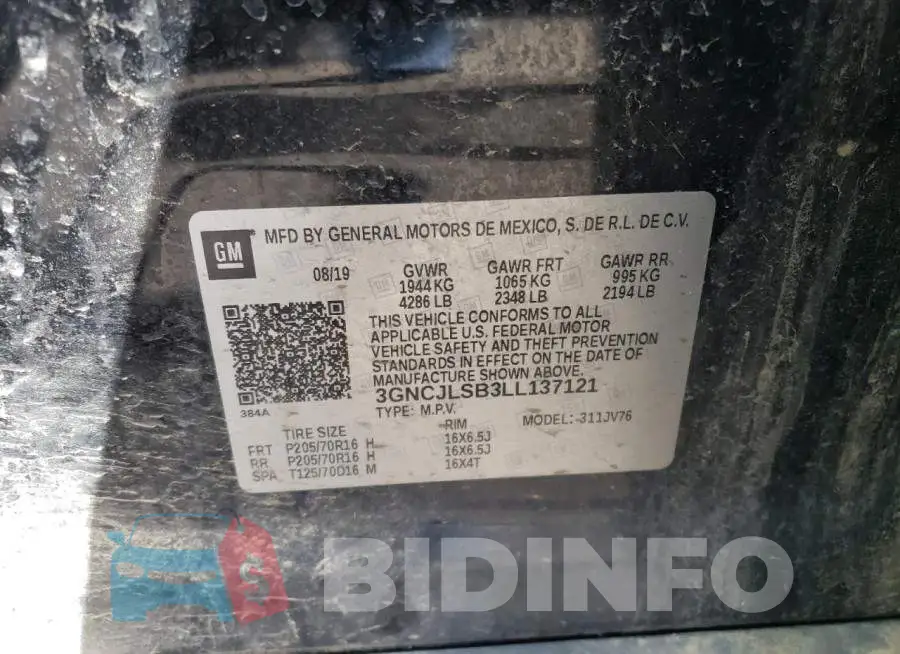 3GNCJLSB3LL137121 Photo# 10