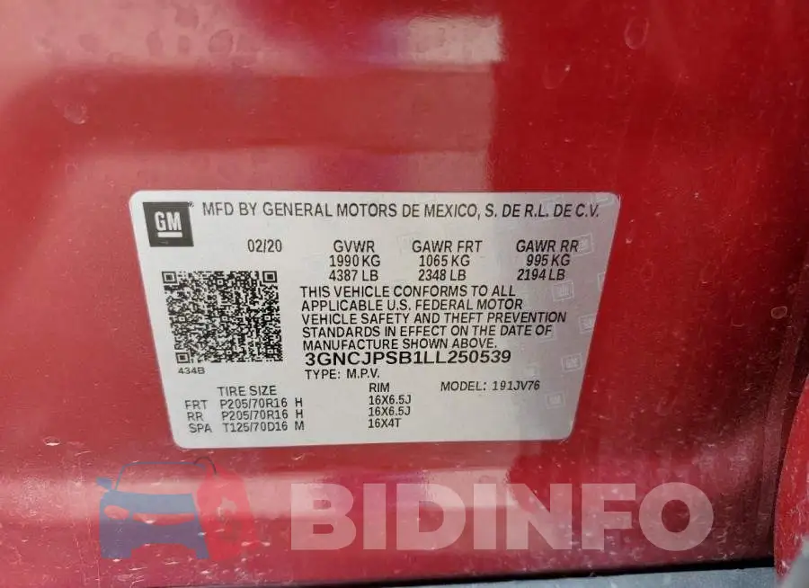 3GNCJPSB1LL250539 Photo# 10
