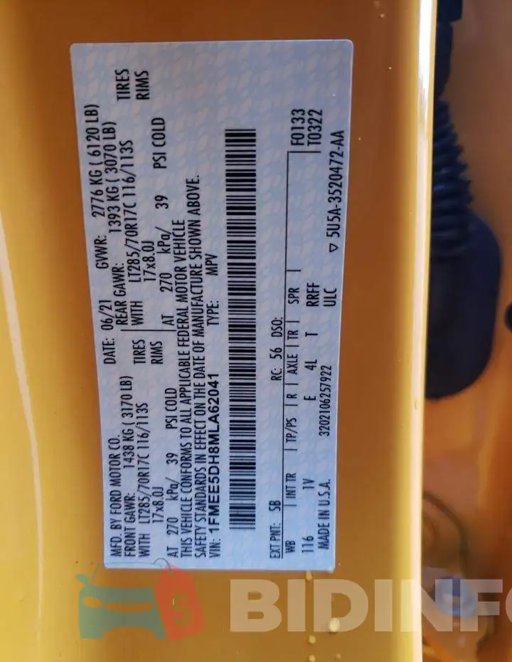 1FMEE5DH8MLA62041 Photo# 10