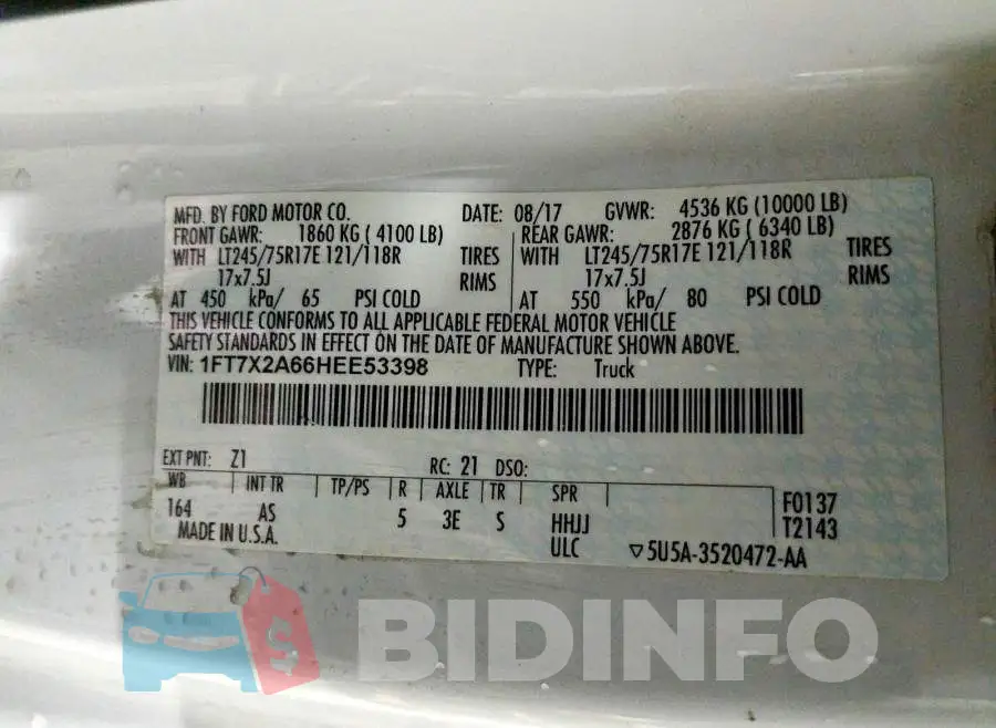 1FT7X2A66HEE53398 Photo# 10