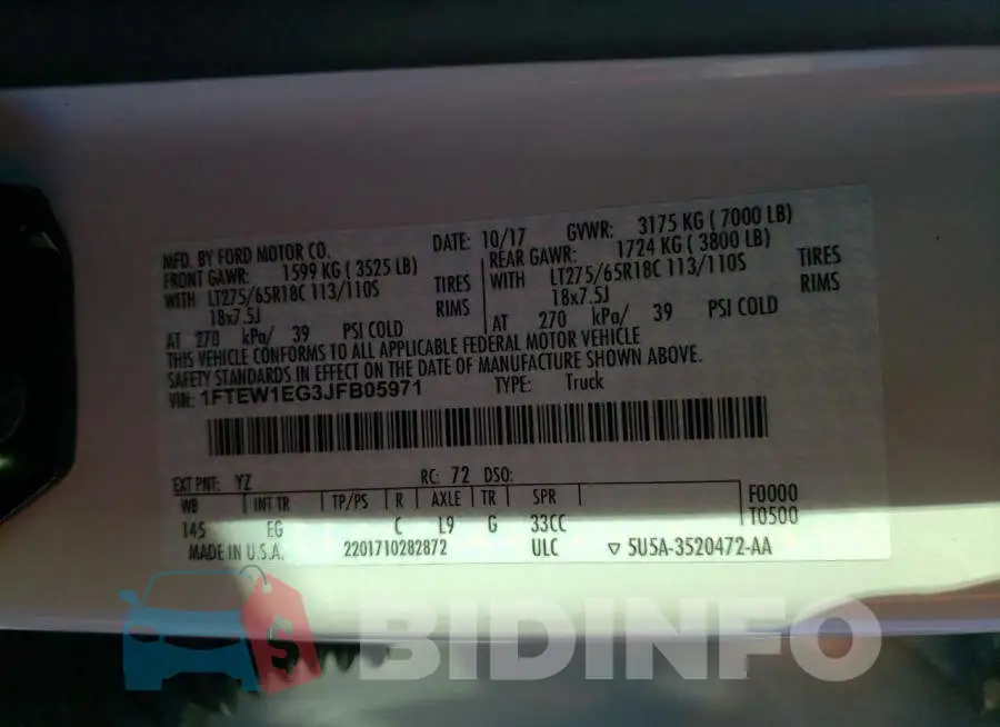 1FTEW1EG3JFB05971 Photo# 10