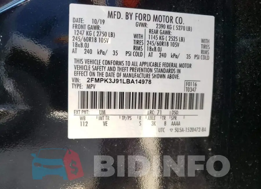 2FMPK3J91LBA14978 Photo# 10