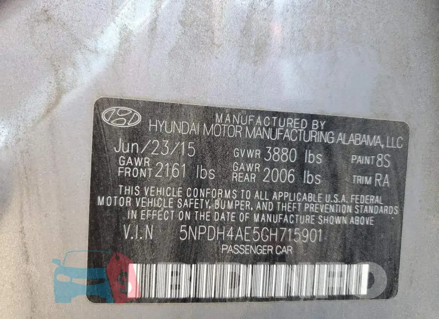 5NPDH4AE5GH715901 Photo# 13