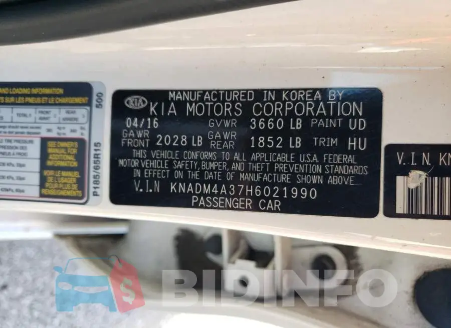 KNADM4A37H6021990 Photo# 10
