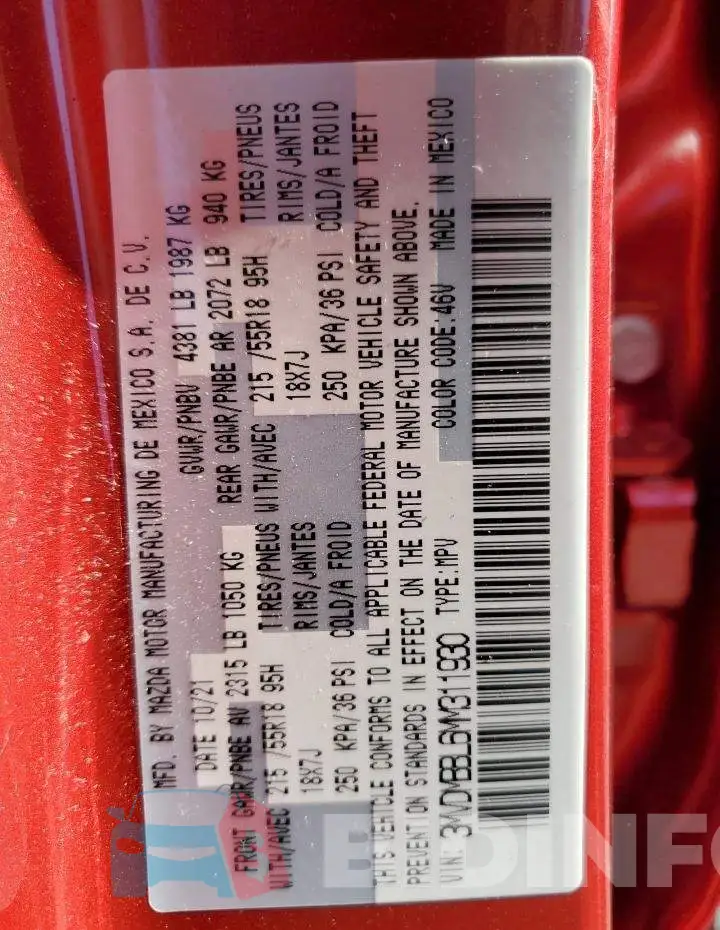 3MVDMBBL6MM311930 Photo# 10