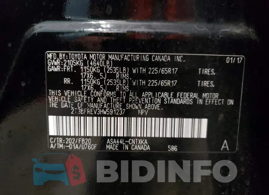 2T3BFREV3HW591237 Photo# 10