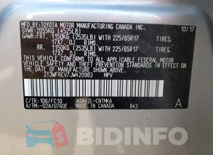 2T3WFREV7JW420983 Photo# 10