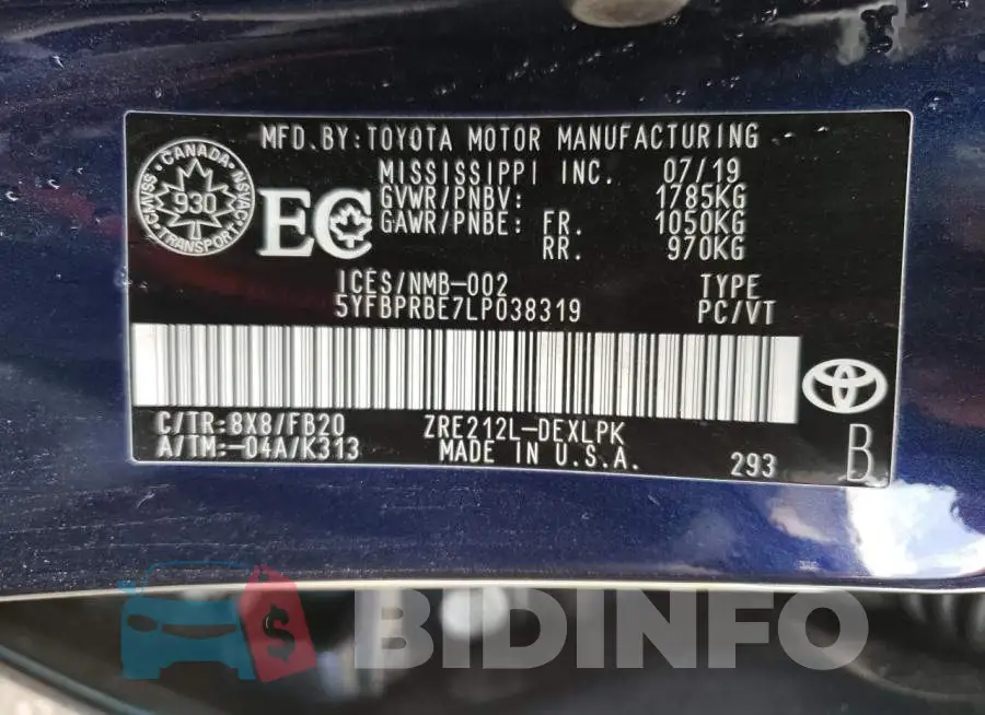 5YFBPRBE7LP038319 Photo# 10