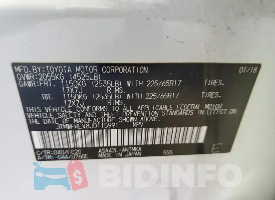 JTMWFREV8JD115991 Photo# 10