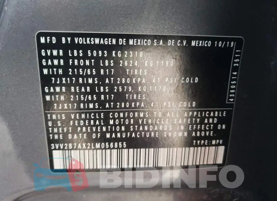 3VV2B7AX2LM056855 Photo# 10