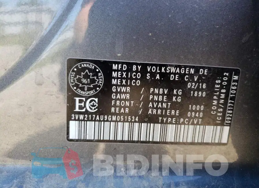 3VW217AU9GM051534 Photo# 10