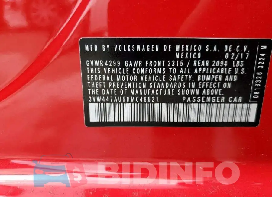 3VW447AU5HM048521 Photo# 10