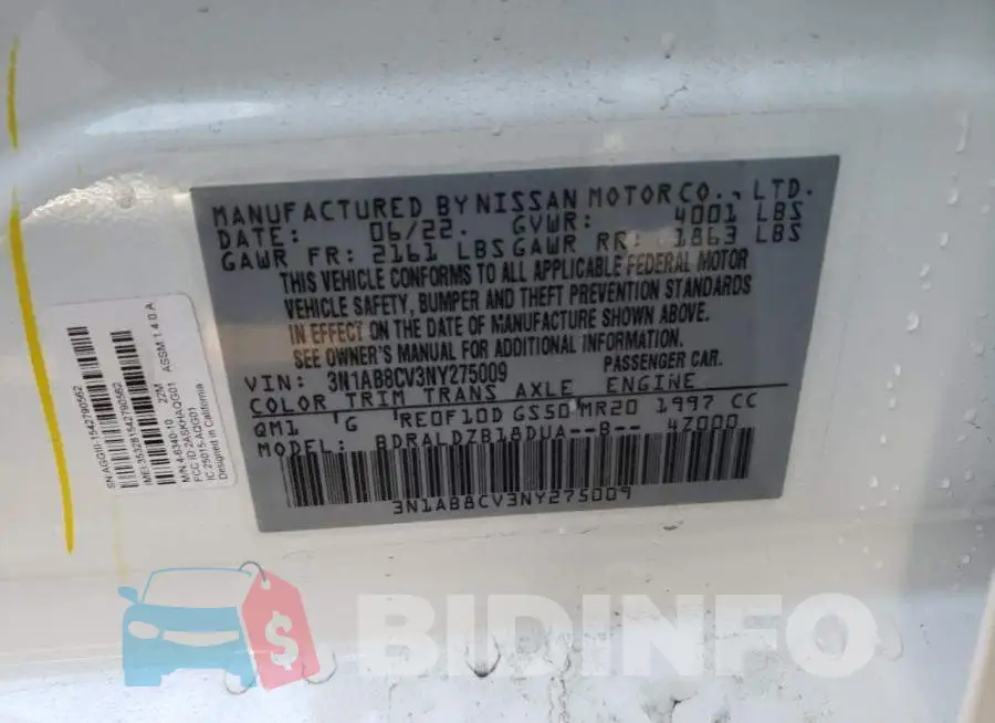 3N1AB8CV3NY275009 Photo# 10