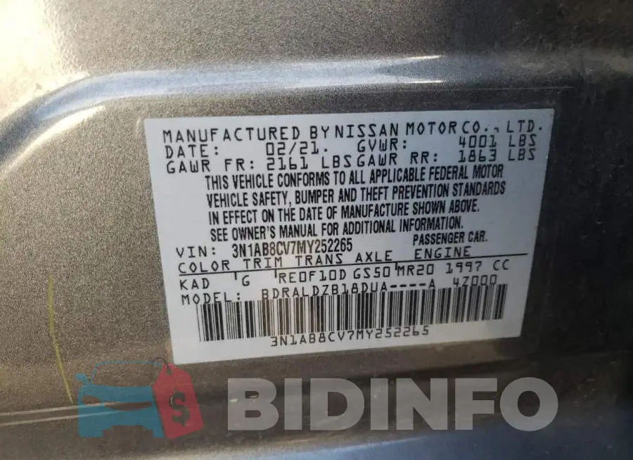 3N1AB8CV7MY252265 Photo# 10