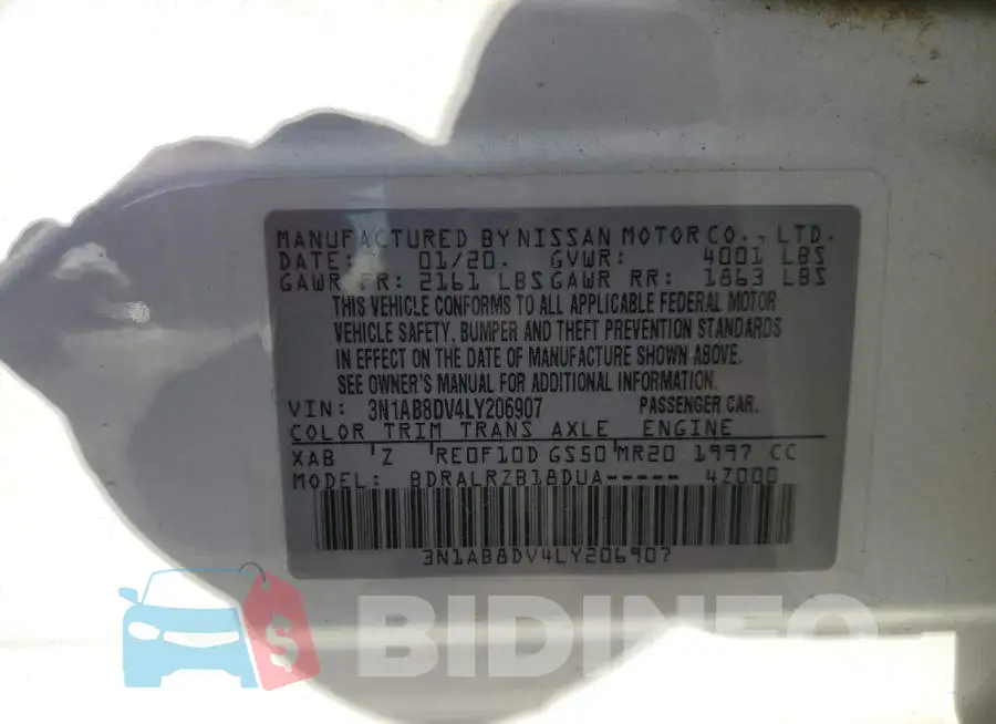 3N1AB8DV4LY206907 Photo# 10