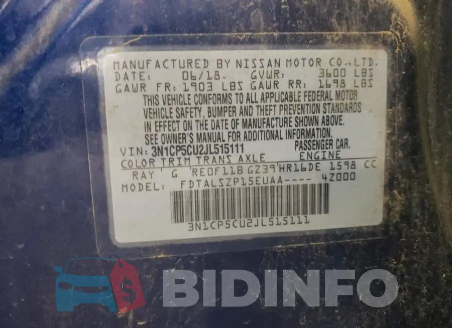 3N1CP5CU2JL515111 Photo# 10