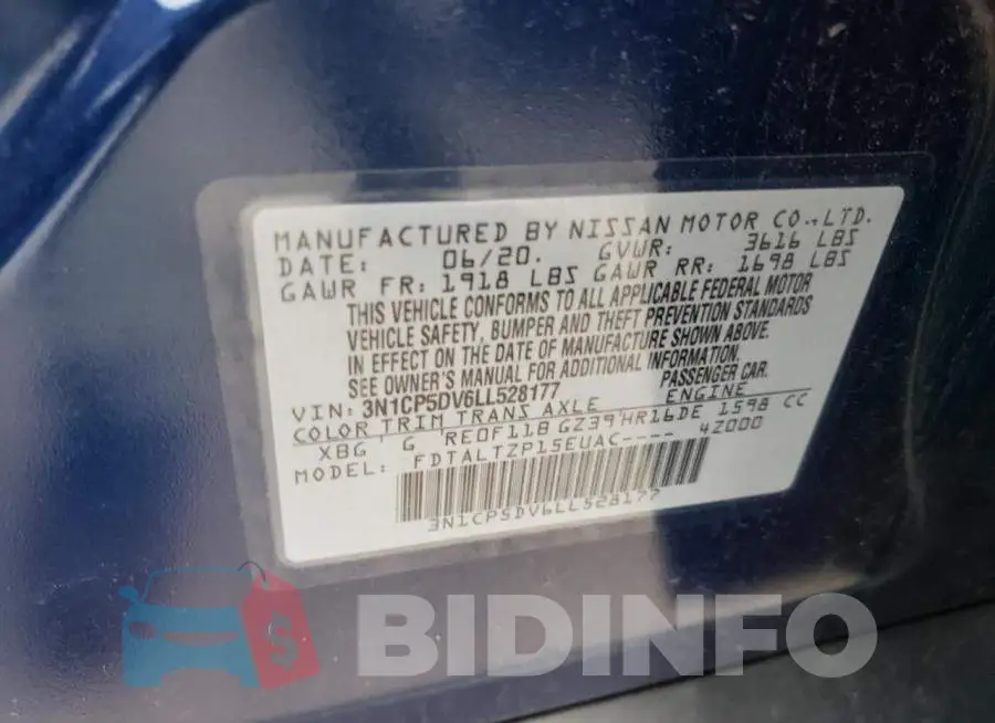 3N1CP5DV6LL528177 Photo# 10