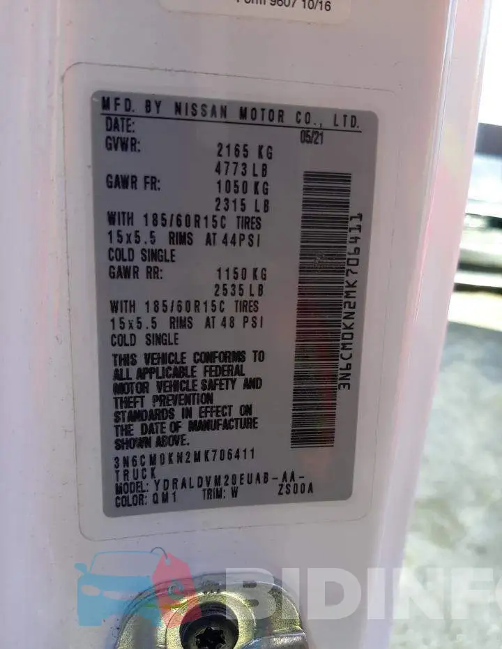 3N6CM0KN2MK706411 Photo# 10