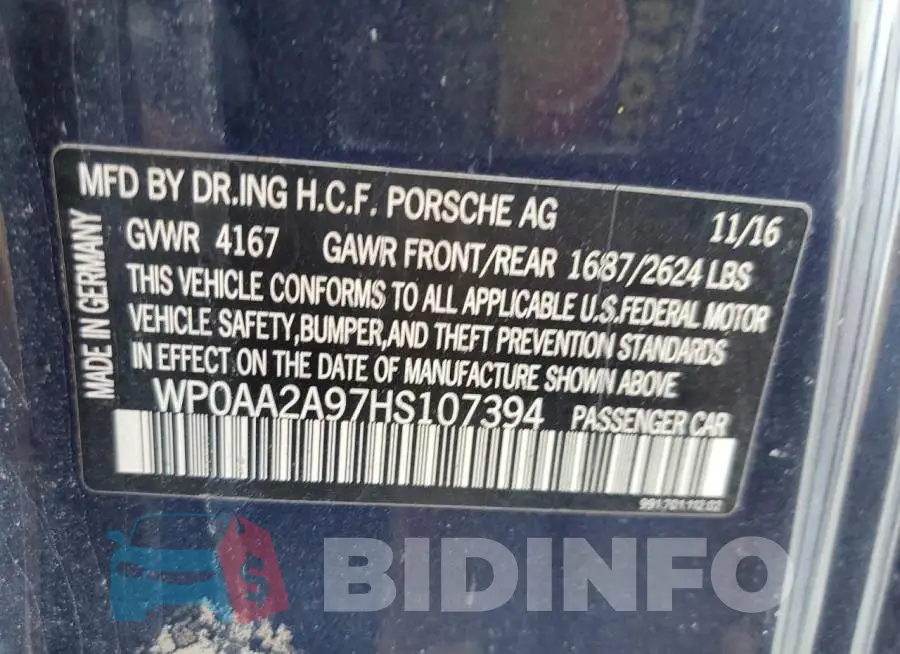 WP0AA2A97HS107394 Photo# 10