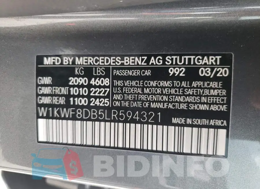 W1KWF8DB5LR594321 Photo# 10