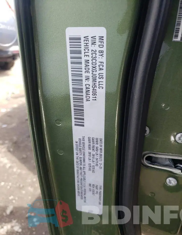 2C3CDXGJ0MH540611 Photo# 10