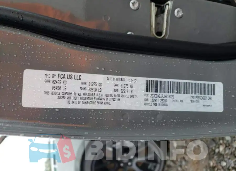 2C3CDXGJ7JH210721 Photo# 10