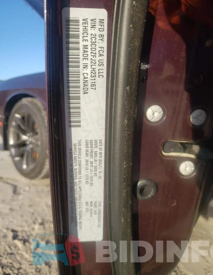 2C3CDZFJ2LH231167 Photo# 10