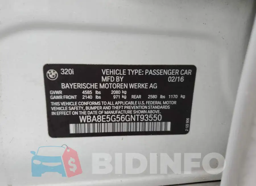WBA8E5G56GNT93550 Photo# 10