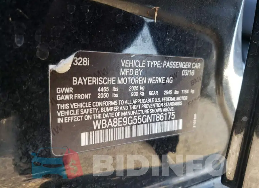 WBA8E9G55GNT86175 Photo# 10