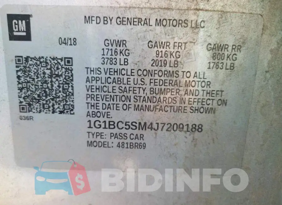1G1BC5SM4J7209188 Photo# 10
