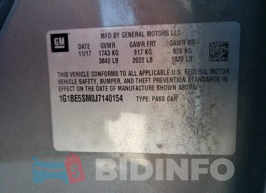 1G1BE5SM0J7140154 Photo# 10