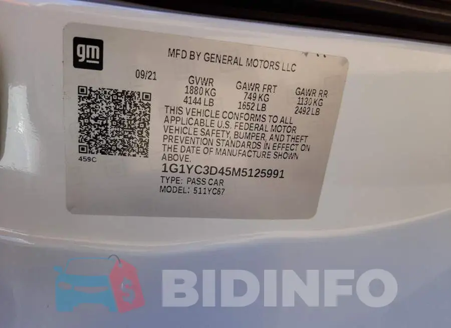 1G1YC3D45M5125991 Photo# 10