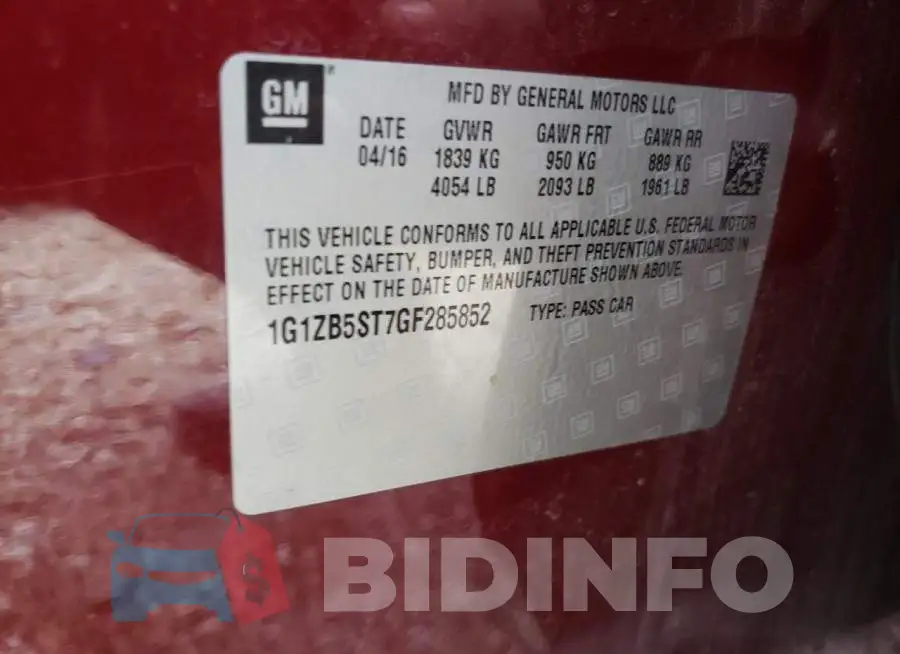 1G1ZB5ST7GF285852 Photo# 10